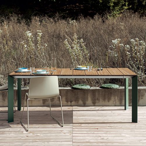 Table contemporaine - NORI - Kristalia - en teck / en Laminam / en Fenix NTM®
