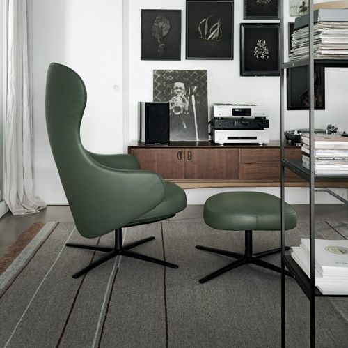 Repose-pied contemporain - DUA RELAX - Kristalia - en tissu / en cuir / en métal