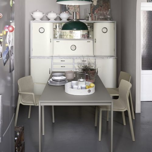 Table contemporaine - BE—EASY - Kristalia - en teck / en aluminium / en stratifié