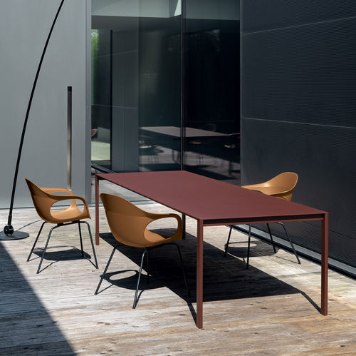 Table contemporaine - THIN-K - Kristalia - en bois / en verre / en aluminium