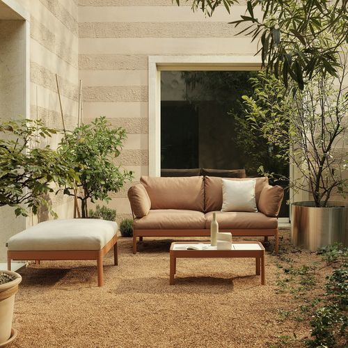 Canapé contemporain - ALUALU - Kristalia - d'extérieur / en tissu / avec accoudoirs