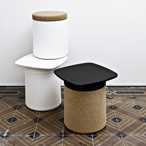 Table d'appoint contemporaine - DEGREE - Kristalia - en liège / en polypropylène / avec piètement en polypropylène