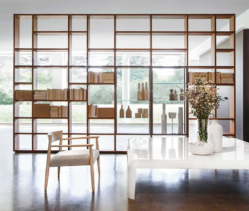 Étagère contemporaine - SYSTEM INTERPARETE - Porro - en bois / par Piero Lissoni