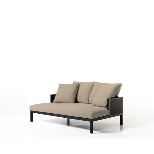 Canapé contemporain - CURRY - Porro - en tissu / en cuir / avec coussin amovible