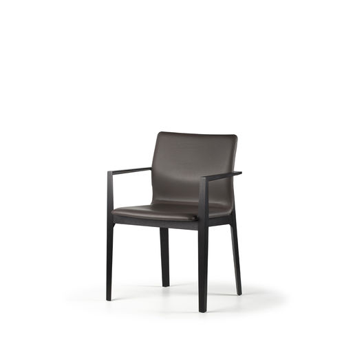 Chaise contemporaine - GARDA  - Porro - en tissu / en cuir / avec piètement en bois