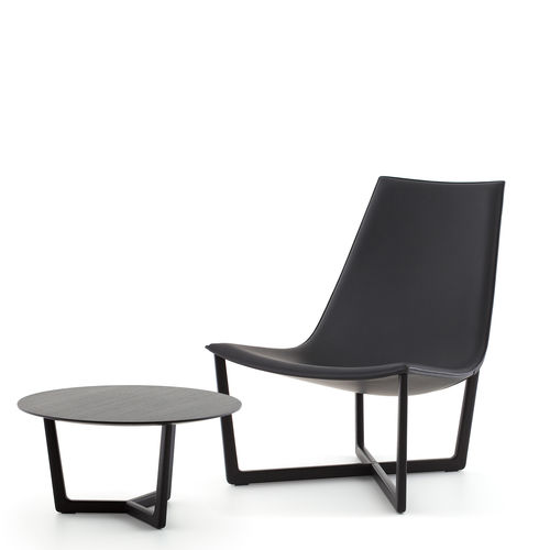 Chauffeuse contemporaine - JADE + SHAHAN  - Porro - en cuir / en noyer / en frêne