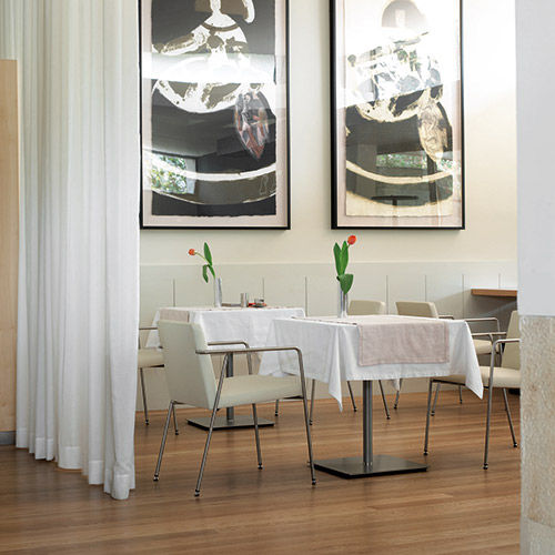 Chaise de restaurant contemporaine - IRINA - Sellex - d'intérieur / en tissu / en bois