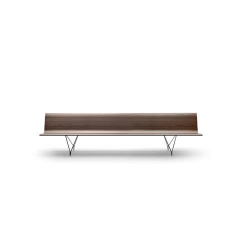 Banc public contemporain - AERO  - Sellex - en acier inoxydable / en HPL / avec dossier