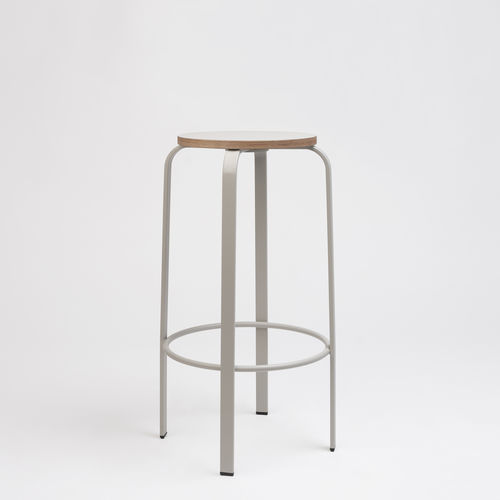 Tabouret de bar contemporain - CHICO - Ondarreta - avec piètement en acier / tapissé / noir