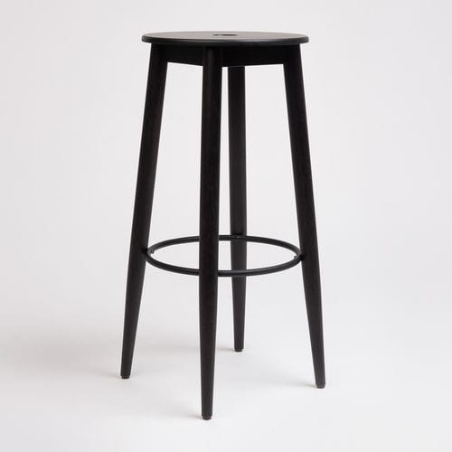 Tabouret de bar contemporain - OTO - Ondarreta - avec piètement en hêtre / avec piètement en chêne / tapissé