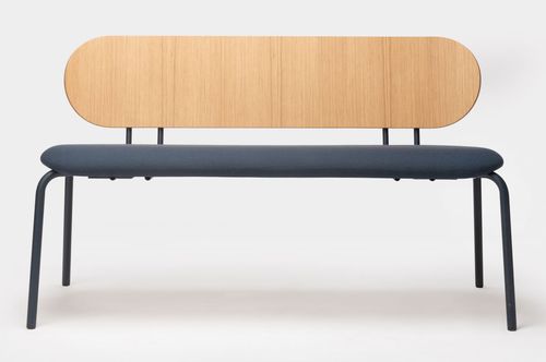 Banc contemporain - Hari - Ondarreta - en tissu / en acier / avec dossier