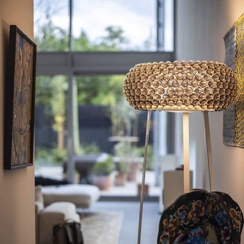 Lampe sur pied - CABOCHE PLUS - FOSCARINI - en métal chromé / en verre soufflé / en méthacrylate