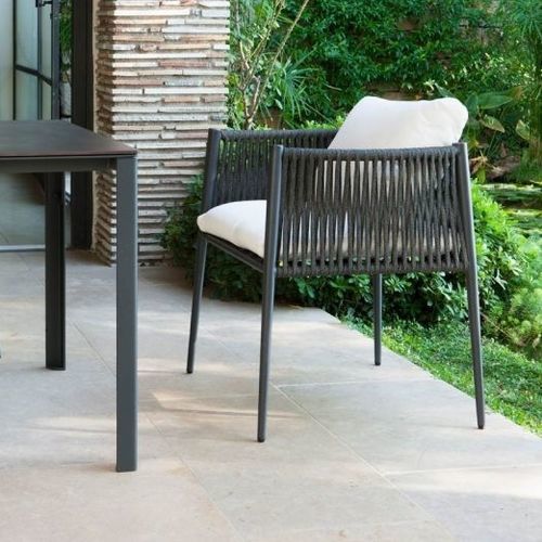 Chaise contemporaine - LUCE - Unopiù - d'extérieur / en polyoléfine / en corde