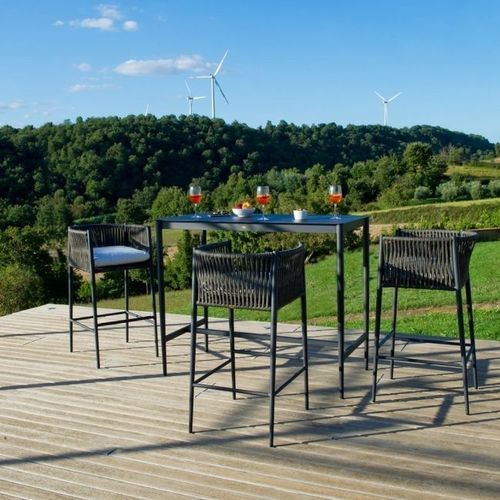 Chaise de bar contemporaine - LUCE - Unopiù - d'extérieur / en aluminium / en polyoléfine