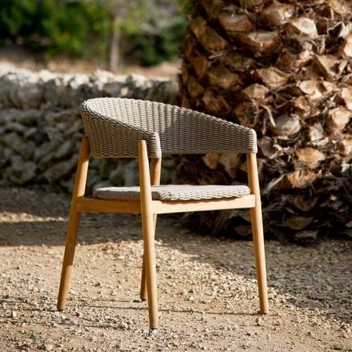 Fauteuil contemporain - PEVERO - Unopiù - en fibre synthétique / en teck / gris