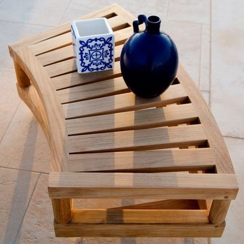Table basse contemporaine - Pevero - Unopiù - en teck / avec piètement en teck / courbée