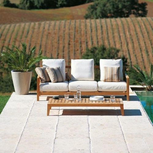Canapé contemporain - SYNTHESIS - Unopiù - de jardin / en tissu / en fibre synthétique