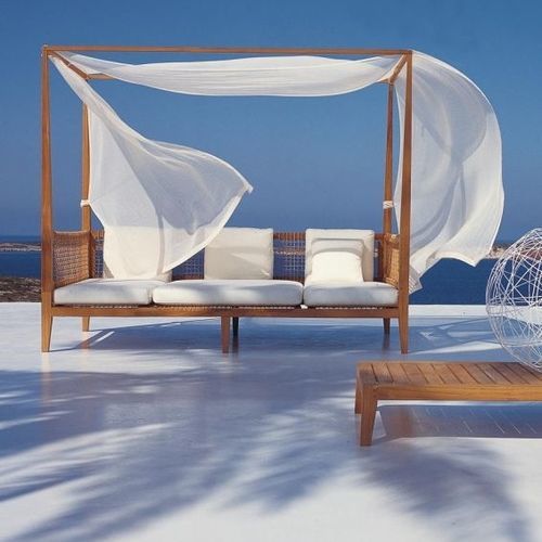 Canapé contemporain - SYNTHESIS - Unopiù - de jardin / en tissu / fait main