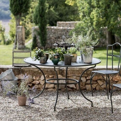 Table classique - Toscana  - Unopiù - en fer galvanisé / avec piètement en fer / ronde