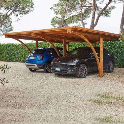Abri de voiture professionnel - COD - Unopiù - en bois / double