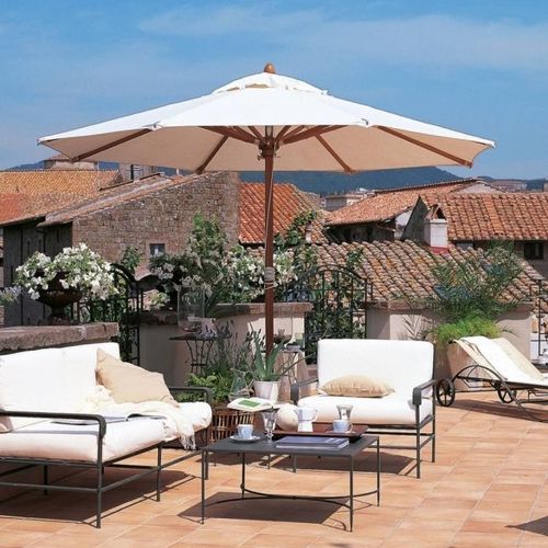Parasol rond - Lipari  - Unopiù - à mât central / en tissu acrylique / en aluminium