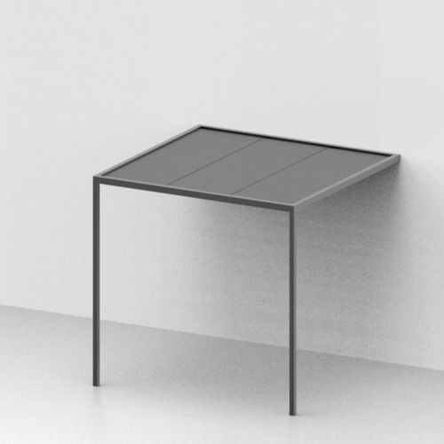 Pergola adossée - Shibuya® - Unopiù - en aluminium / couverture en bois / avec protection solaire