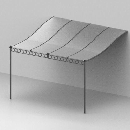 Pergola adossée - Tibisco - Unopiù - en fer galvanisé / couverture en toile / modulable