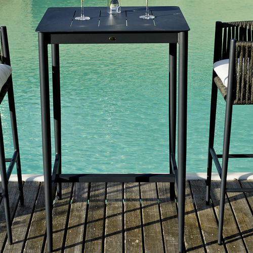 Table mange-debout contemporaine - LUCE - Unopiù - en aluminium / avec piètement en aluminium / rectangulaire