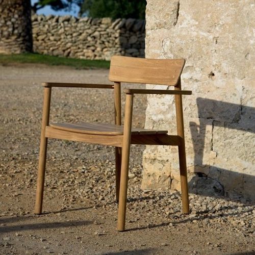Chaise de jardin contemporaine - Pevero  - Unopiù - d'extérieur / en teck / avec piètement en teck