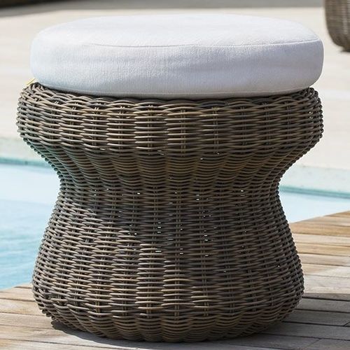 Pouf contemporain - Agor&agrave; - Unopiù - en aluminium / en fibres synthétiques / rond