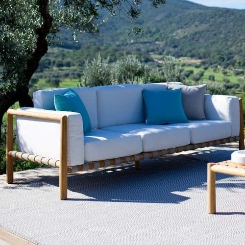 Canapé contemporain - Pevero - Unopiù - d'extérieur / en tissu / avec coussin amovible