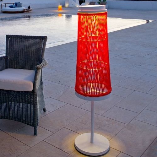 Lampe sur pied - Solare  - Unopiù - en aluminium / en teck / contemporaine