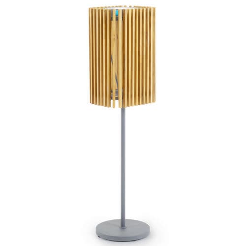 Lampe sur pied - Solare  - Unopiù - en aluminium / en teck / contemporaine