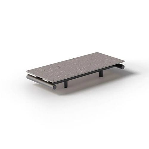 Table basse contemporaine - Davos - Unopiù - en grès cérame / avec piètement en aluminium / rectangulaire