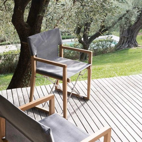 Chaise contemporaine - Cosette - Unopiù - d'extérieur / en tissu / en teck