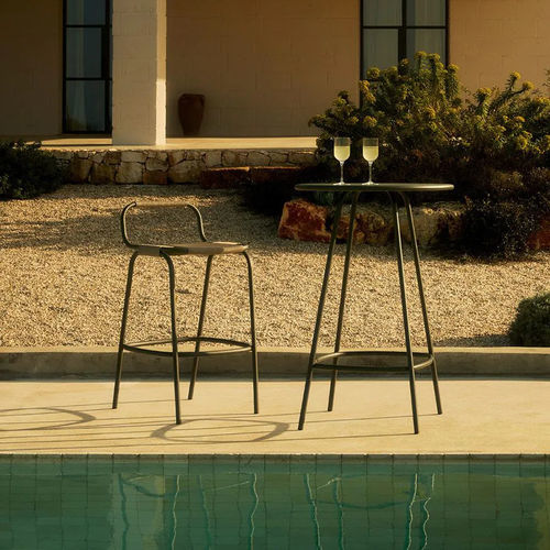 Tabouret de bar contemporain - Coco - Unopiù - en corde / avec piètement en fer / 4 pieds
