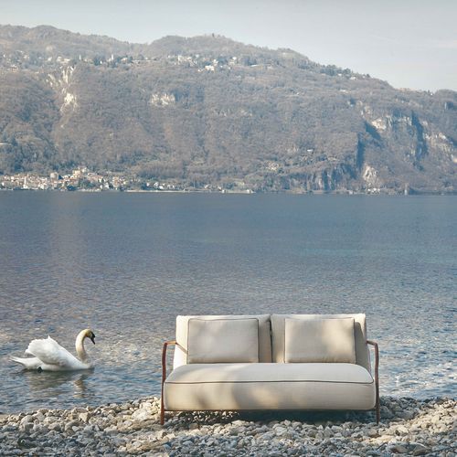 Canapé contemporain - SALÒ - Unopiù - d'extérieur / en tissu / à coussins