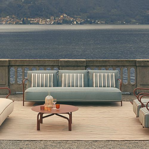 Canapé contemporain - SALÒ - Unopiù - d'extérieur / en tissu / à coussins