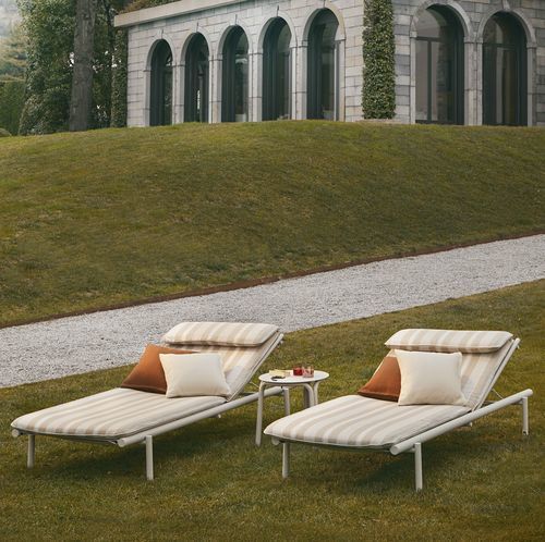 Bain de soleil contemporain - SALÒ - Unopiù - en tissu / en aluminium / de jardin