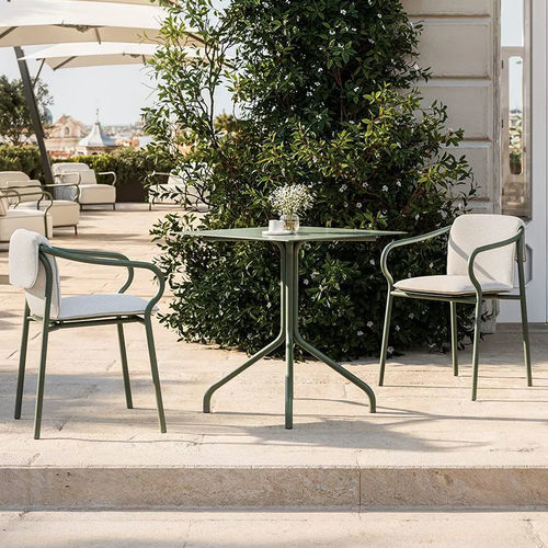 Chaise contemporaine - SALÒ - Unopiù - d'extérieur / en tissu acrylique / avec piètement en aluminium