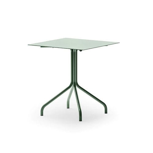Table bistrot contemporaine - SALÒ - Unopiù - en aluminium / en grès cérame / avec piètement en aluminium