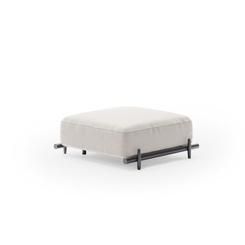 Pouf contemporain - DAVOS  - Unopiù - en aluminium / en tissu acrylique / rectangulaire