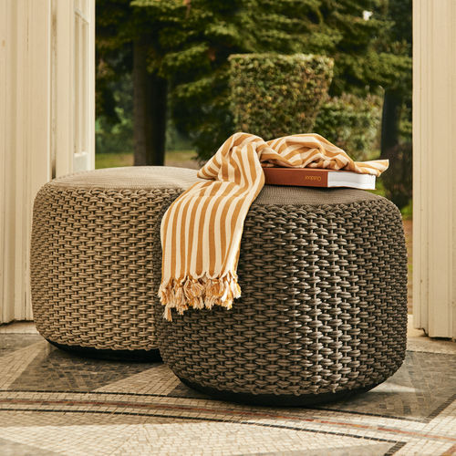 Pouf contemporain - Unopiù - en corde / rond / d'extérieur