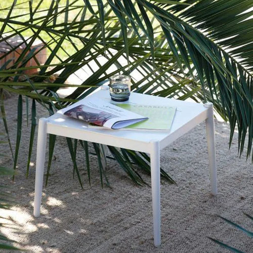 Table basse contemporaine - LUCE - Unopiù - en grès / avec piètement en aluminium / carrée