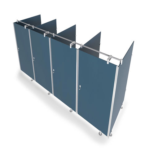Cabine sanitaire en verre - CABINES EN VERRE BLEU - GEKIPS - pour WC / pour intérieur / pour établissement public