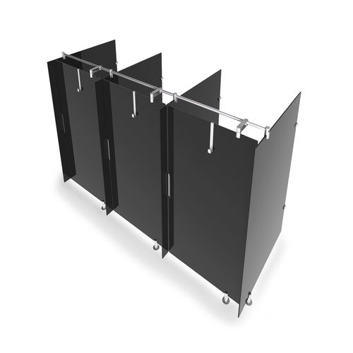 Cabine sanitaire en verre - CABINE DOUCHE EN VERRE NOIR - GEKIPS - pour douche / pour établissement public