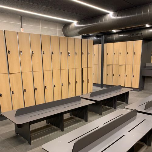 Casier vestiaire en HPL - FENOLA / 2 portes superposées  - GEKIPS - RFID / à code / à carte