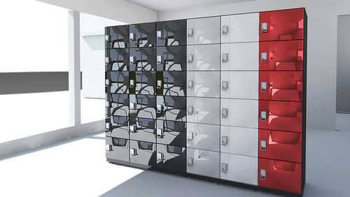 Casier de consigne en acier - CELARE  / 6 portes superposées  - GEKIPS - RFID / à code / à carte