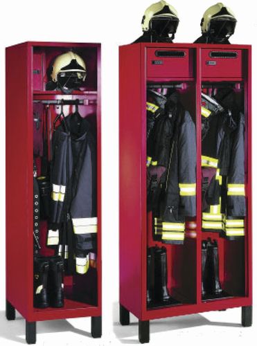 Casier vestiaire en métal - SÉRIE POMPIERS S3000 - GEKIPS - avec penderie ouverte
