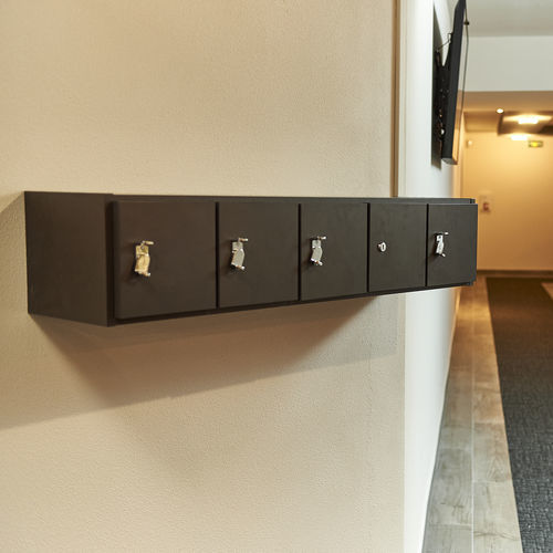 Casier de consigne en mélaminé - ATHENA : 5 portes fixation murale - GEKIPS - RFID / à code / à carte